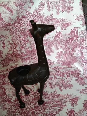 Giraffe Sculptural Candle Holder - Dark Brown
